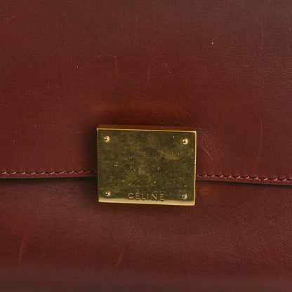 Celine Smooth Calfskin Suede Medium Trapeze Burgundy 10 of 13