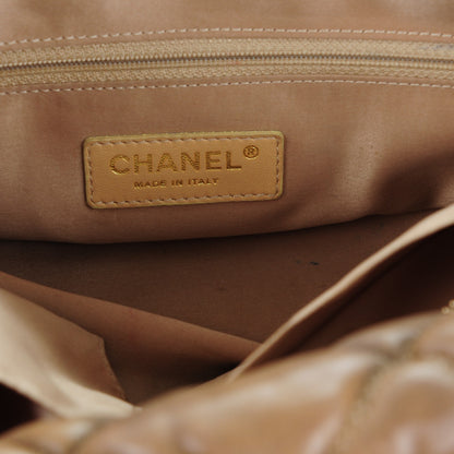Chanel Lambskin Bubble Quilt Bowler Dark Beige 6 of 7