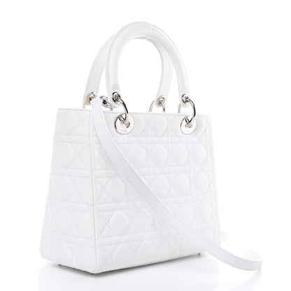 Christian Dior Lambskin Cannage Medium Lady Dior White 3 of 14