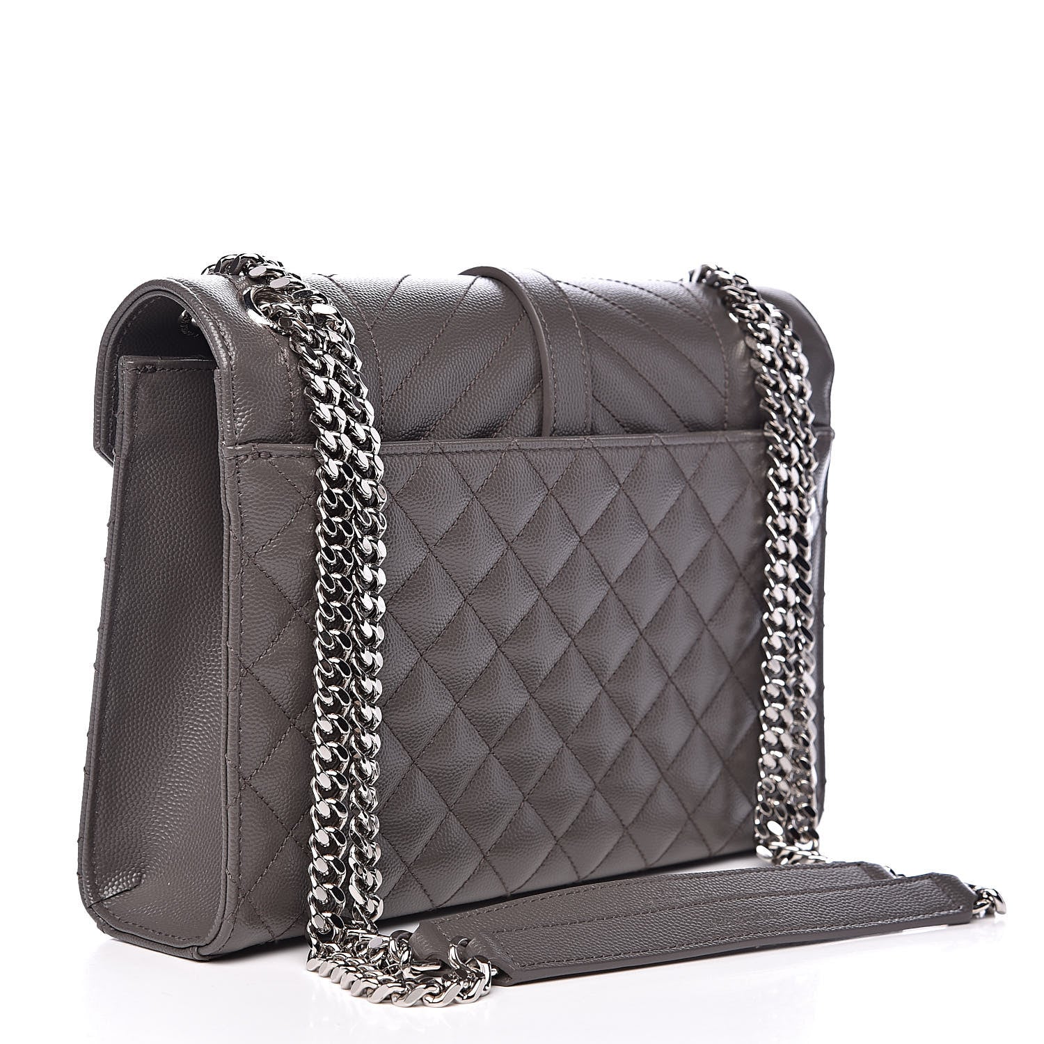Saint Laurent Grain De Poudre Textured Mixed Matelasse Medium Triquilt Monogram Satchel Earth 3 of 9