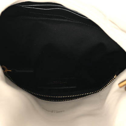 Saint Laurent Lambskin Quilted Toy Loulou Puffer Monogram Chain Satchel Blanc Vintage 5 of 12