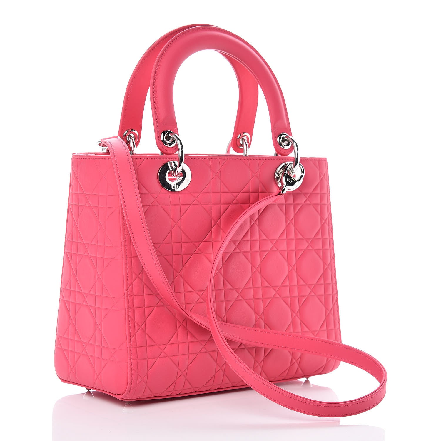 Christian Dior Ultra Matte Calfskin Cannage Medium Lady Dior Pink 4 of 15