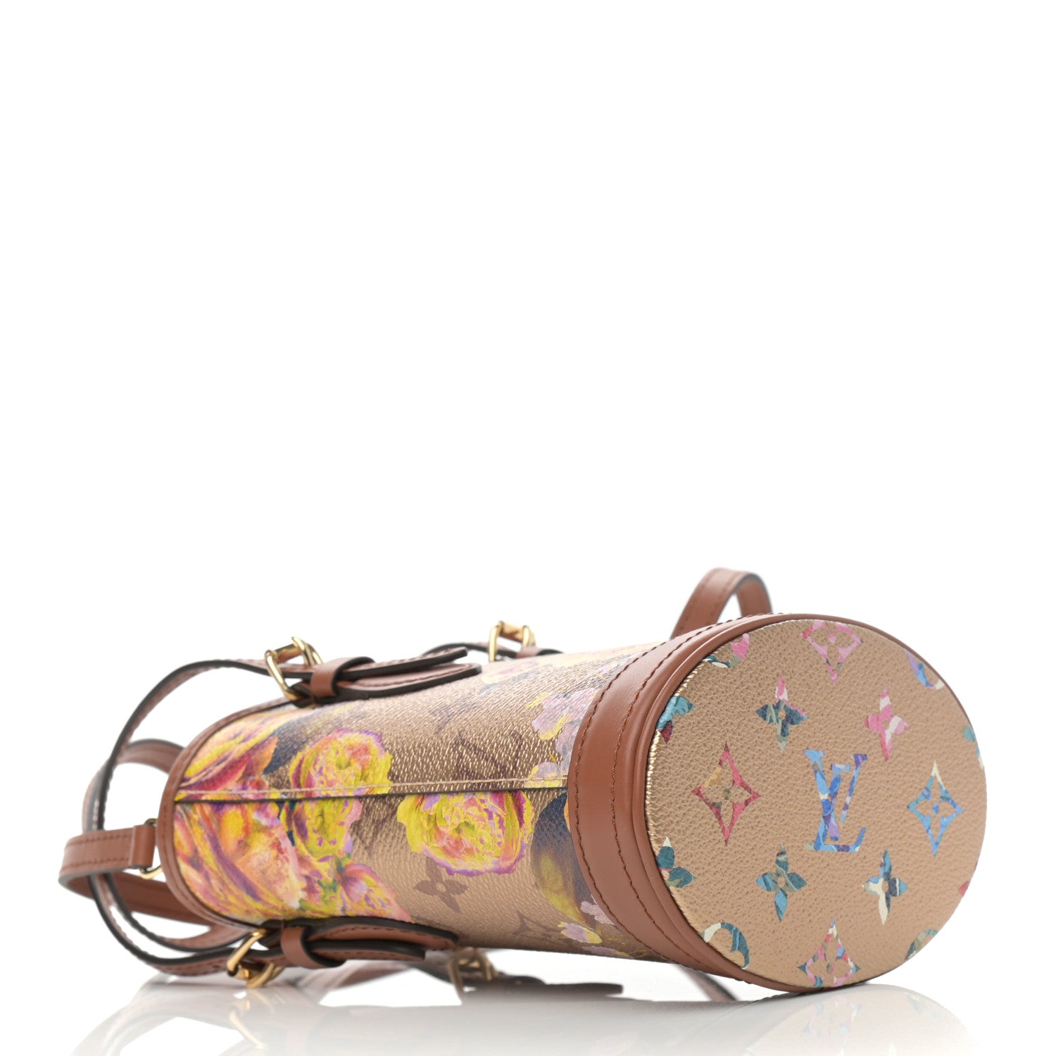 Louis Vuitton Metallic Monogram LV Garden Nano Bucket Bag Gold 4 of 11