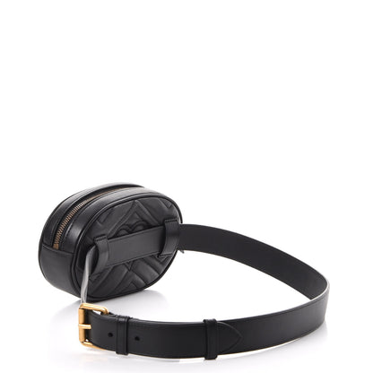 Gucci Calfskin Matelasse GG Marmont Belt Bag 85 34 Black 3 of 9