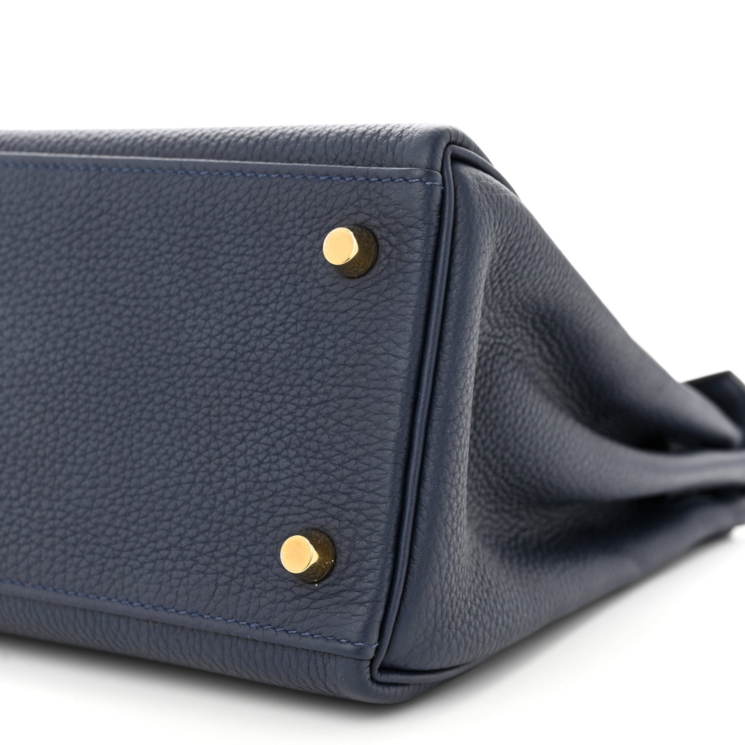 Hermes Togo Horseshoe Au Galop Kelly Retourne 28 Bleu Nuit Rouge H Fauve 10 of 13
