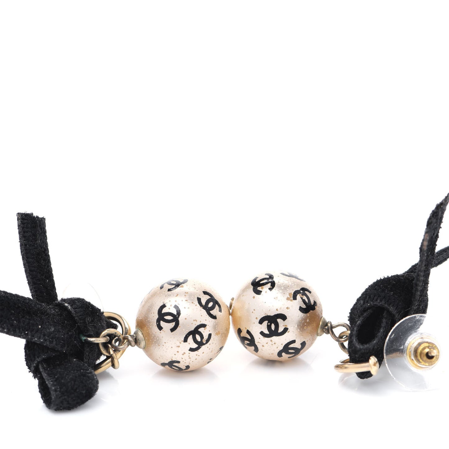 Pearl Bow Drop Earrings Gold White Black