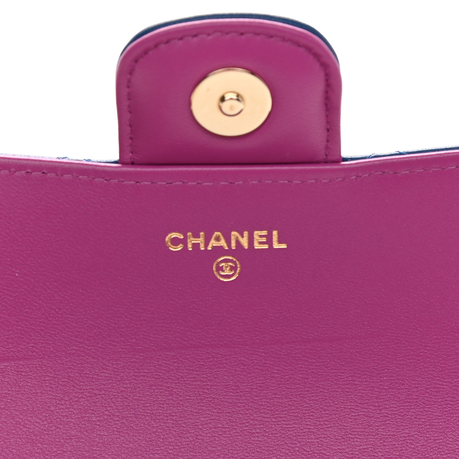 Chanel Lambskin Quilted Glasses Case With Chain Blue Purple 7 of 9