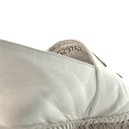 Chanel Metallic Calfskin Grosgrain CC Espadrilles 37 Ivory Black 8 of 9