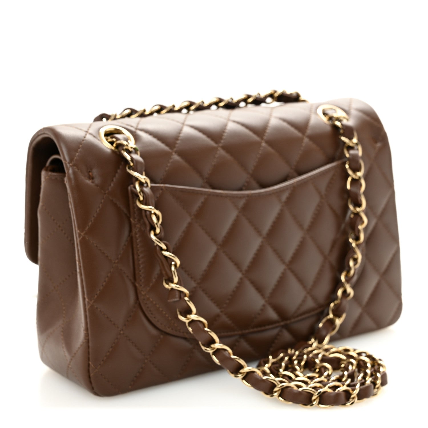 Chanel Lambskin Quilted Small Double Flap Brown 3 of 10