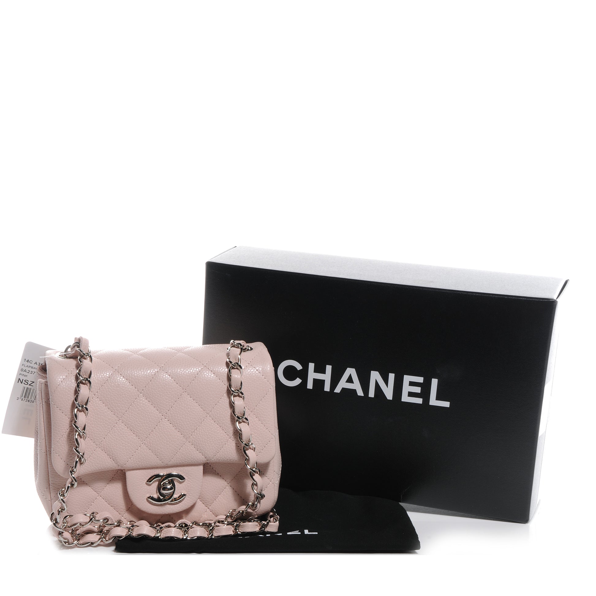 Chanel Caviar Quilted Mini Square Flap Pink 3 of 9