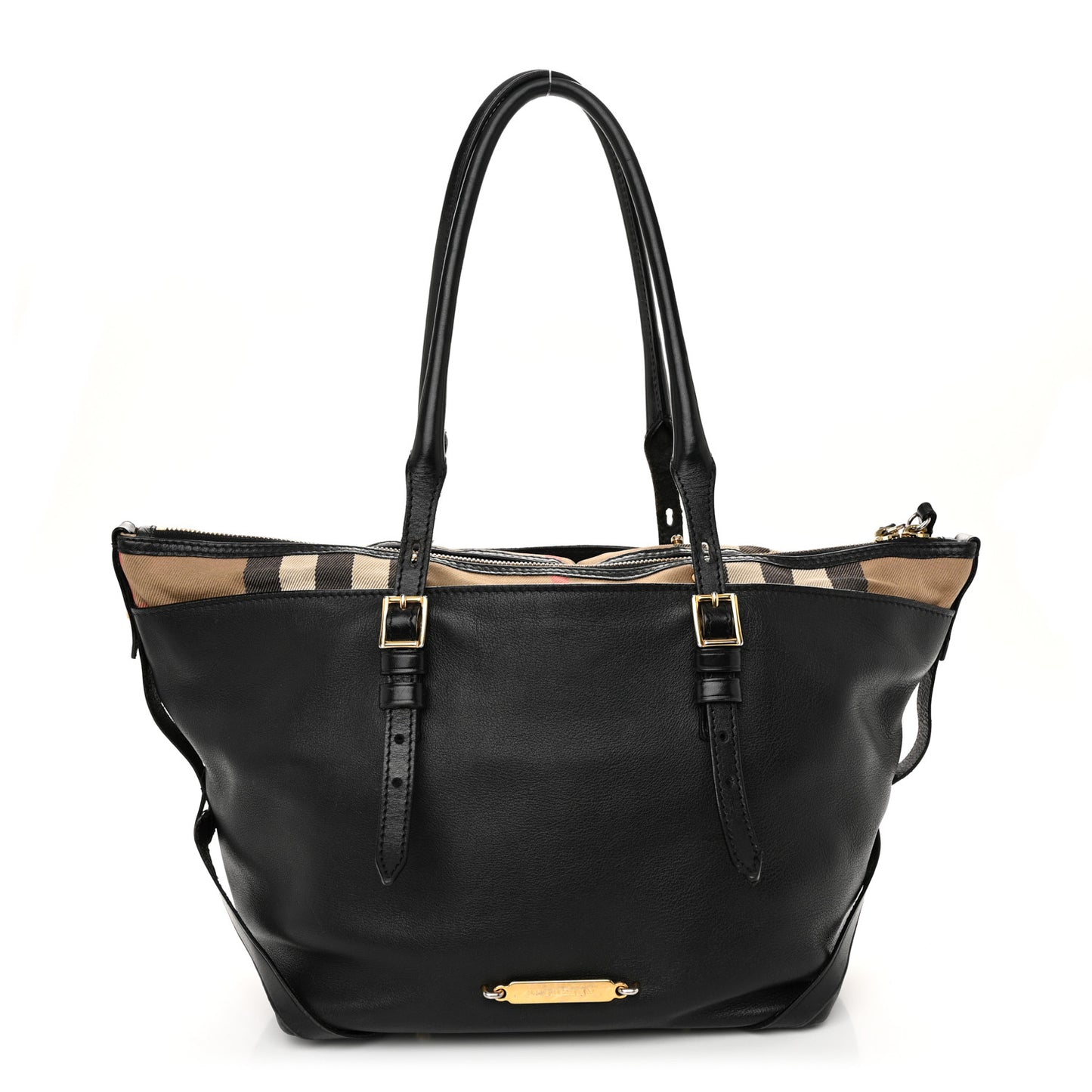 Calfskin House Check Small Salisbury Tote Black