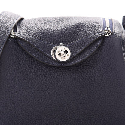 Hermes Taurillon Clemence Mini Lindy 20 Bleu Nuit 7 of 10