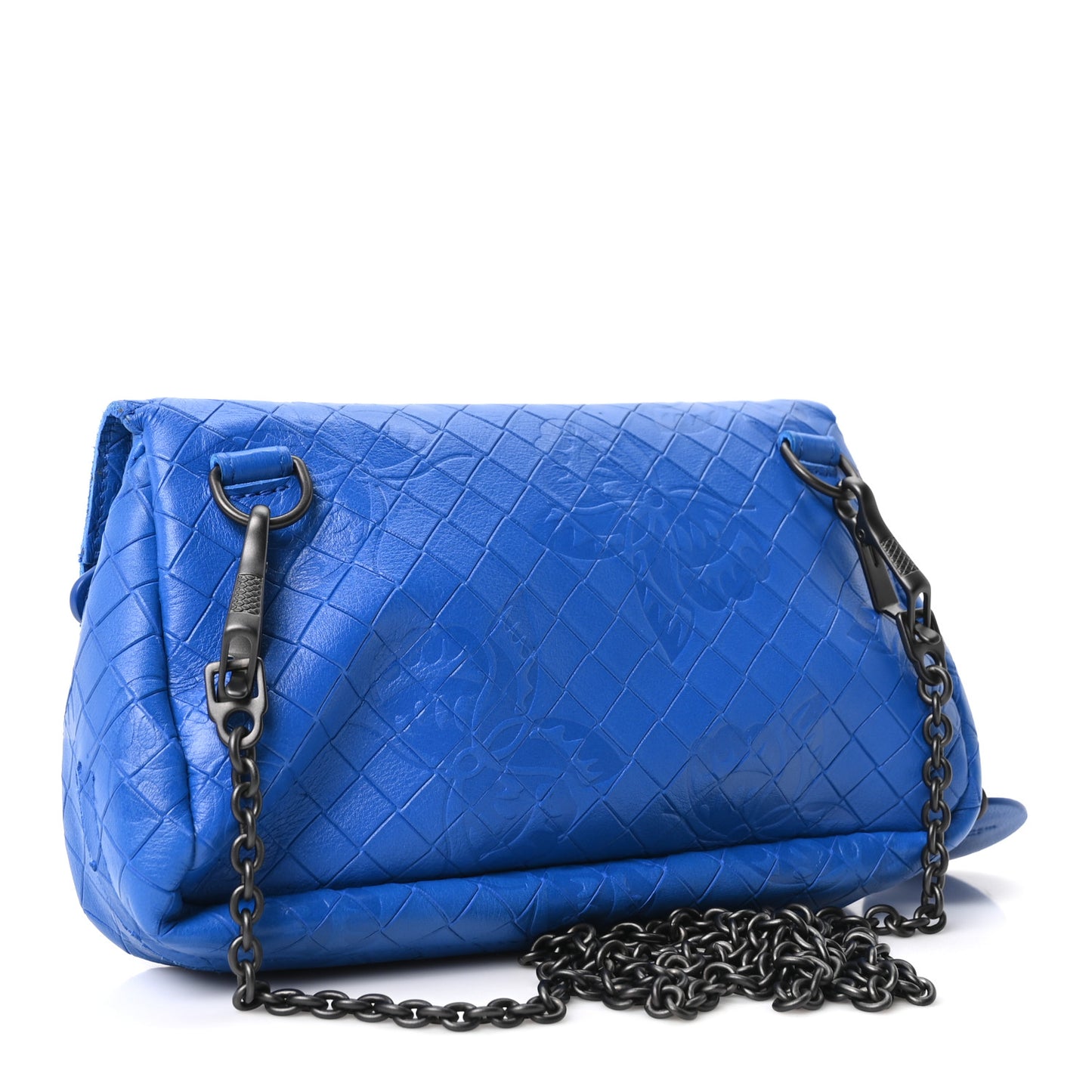 Calfskin Intrecciomirage Embossed Butterfly Small Chain Crossbody Signal Blue
