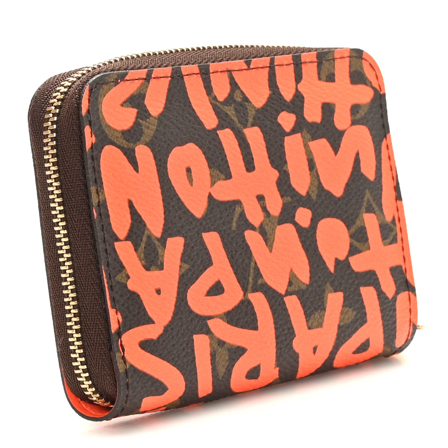 Louis Vuitton Monogram Graffiti Zippy Coin Purse Wallet Orange 3 of 7
