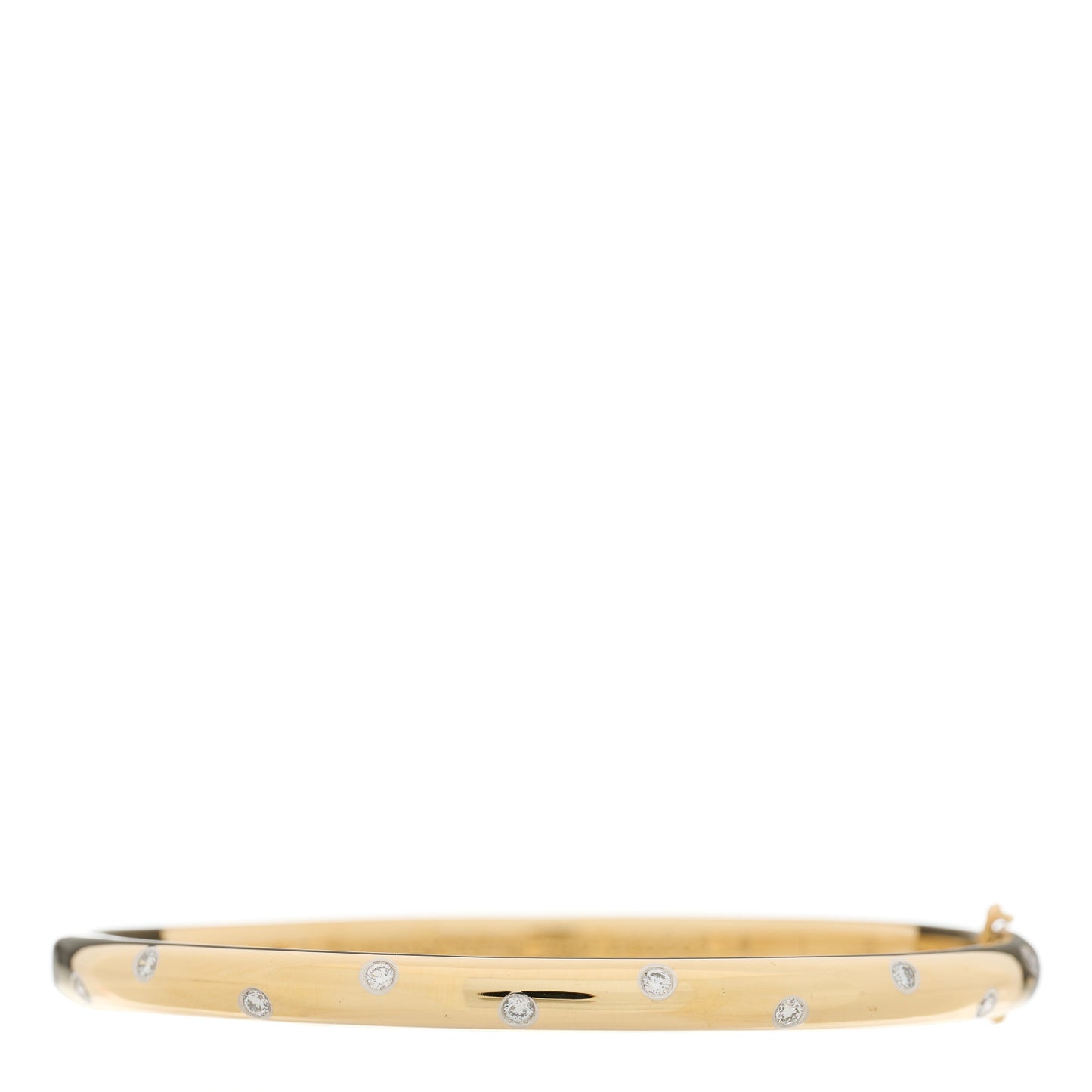 18K Yellow Gold Platinum Diamond 4.5mm Etoile Bangle Bracelet