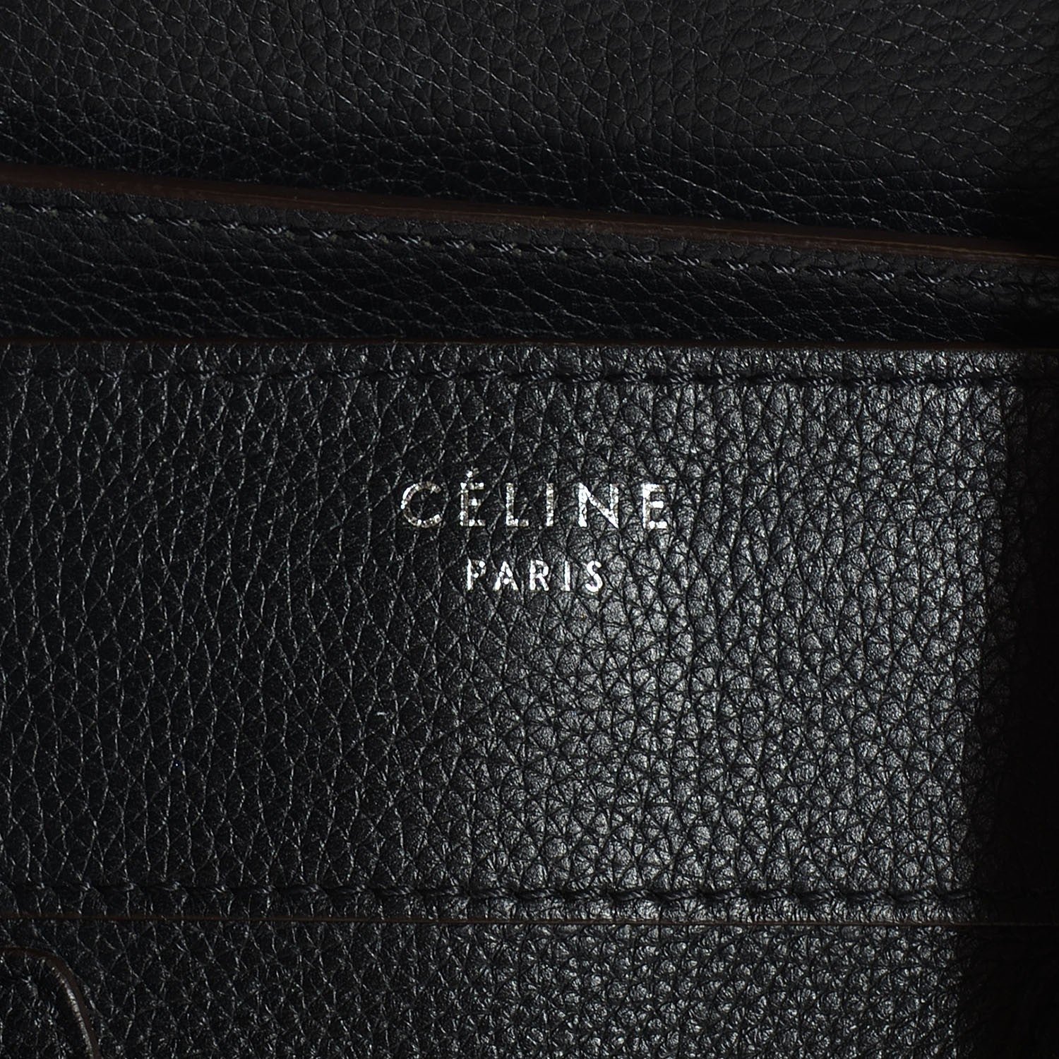 Celine Drummed Calfskin Mini Luggage Black 6 of 9