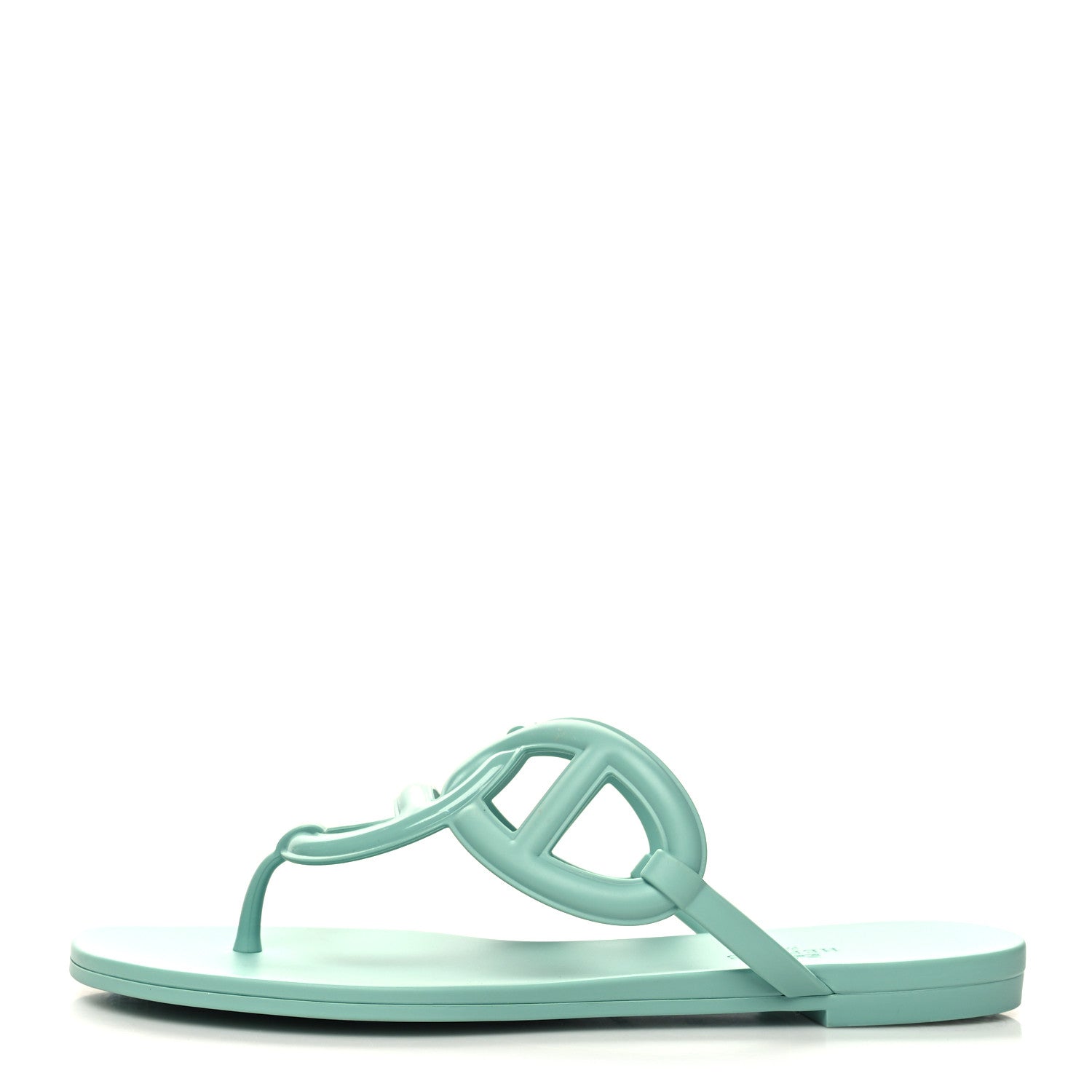 Hermes Rubber Womens Egerie Sandals 38 Vert Embrun 1 of 9