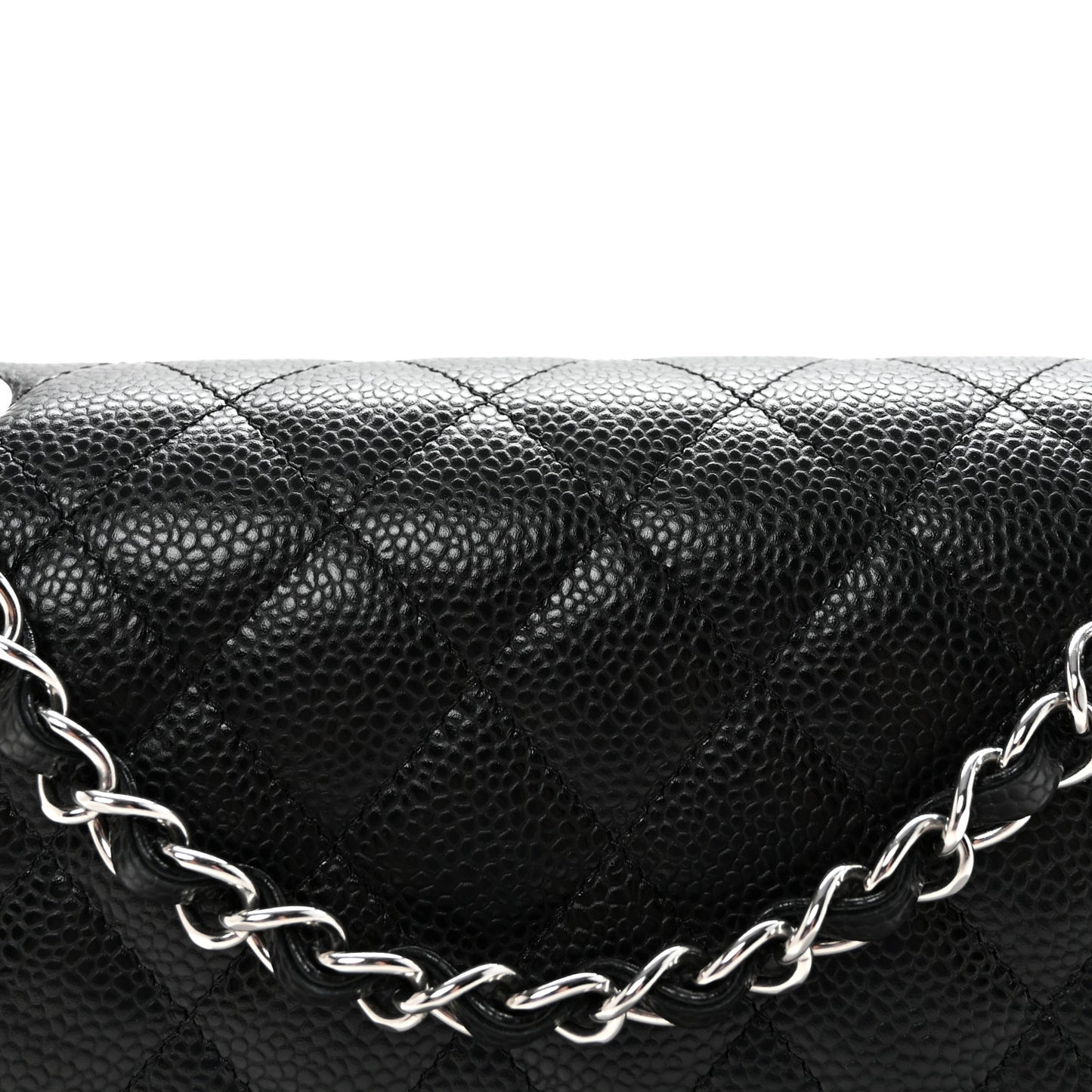 Caviar Quilted Medium Double Flap Black
