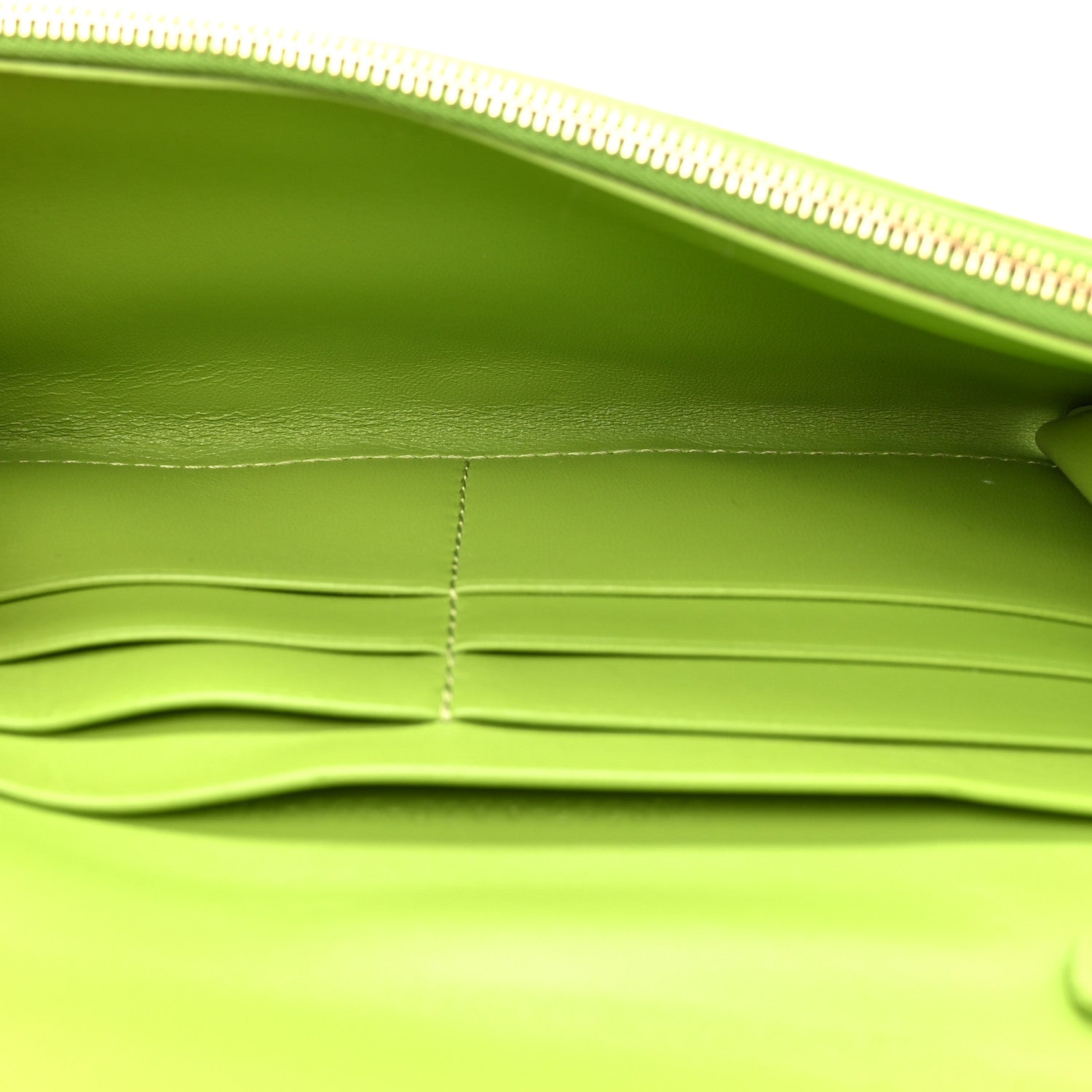 Fendi Nappa Matisse FF Embossed Baguette Continental Wallet With Chain Rain Forest 5 of 11