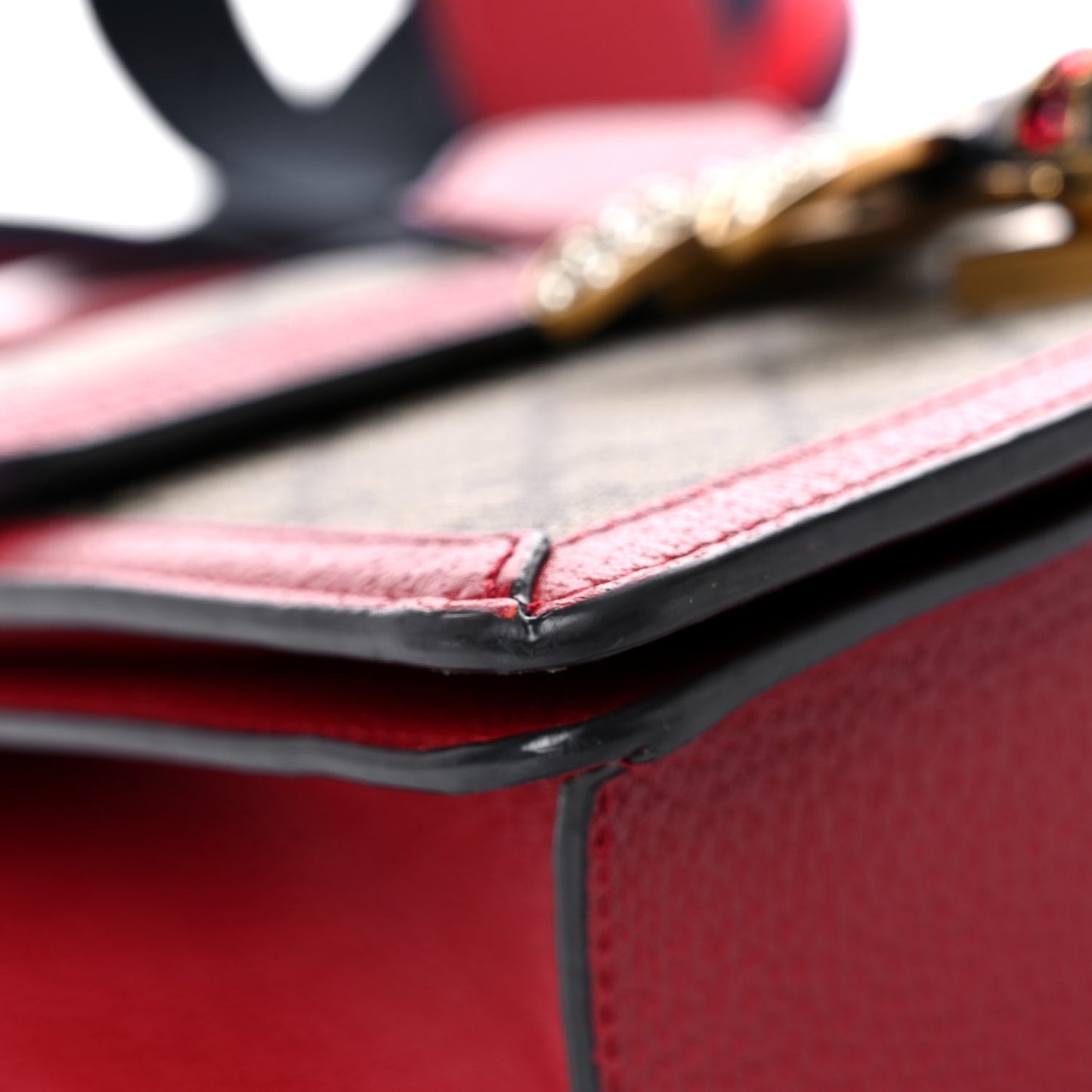 GG Supreme Monogram Small Queen Margaret Top Handle Bag Red