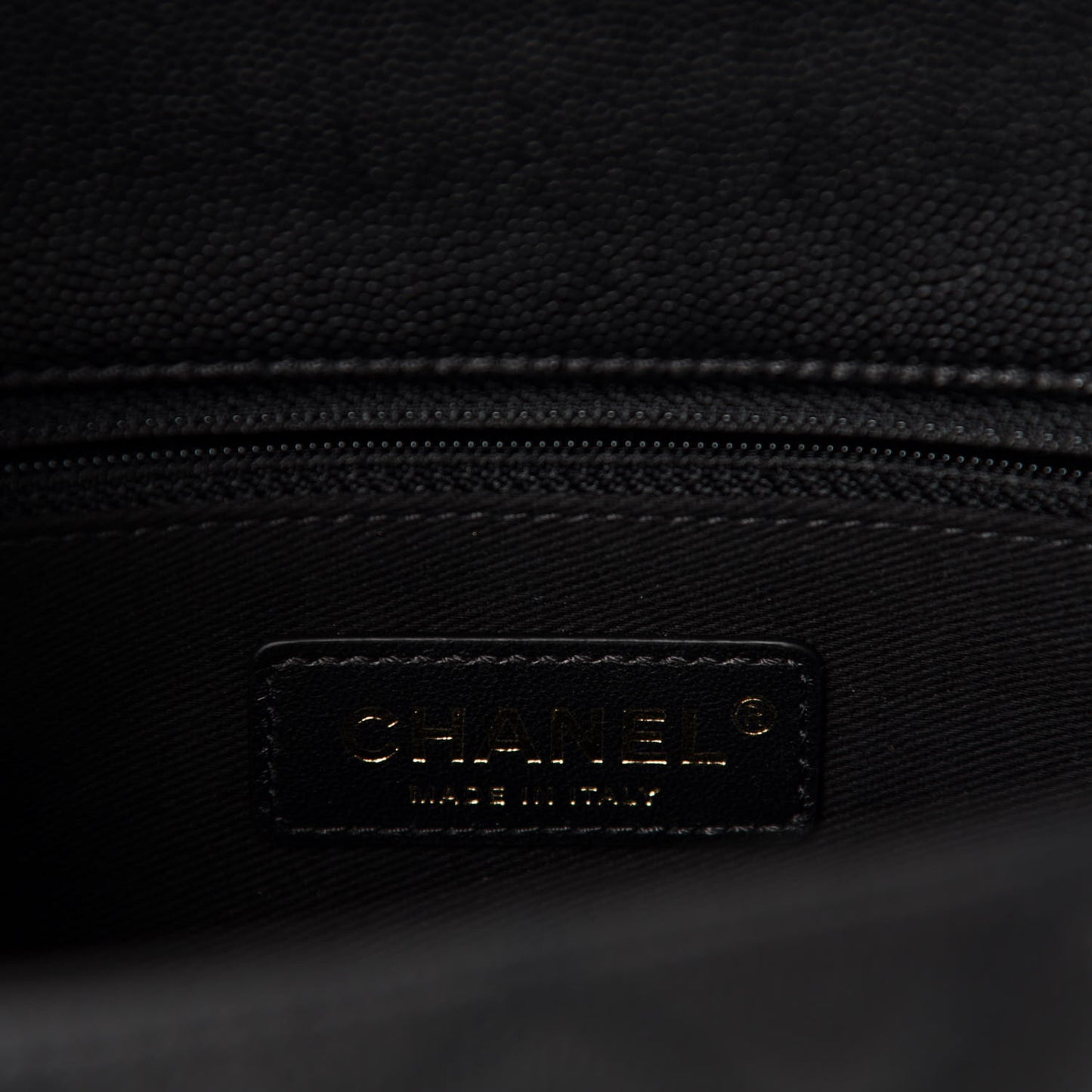 Caviar Lizard Embossed Quilted Small Coco Handle Flap Black