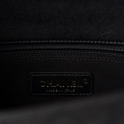 Chanel Caviar Lizard Embossed Quilted Small Coco Handle Flap Black 9 of 12