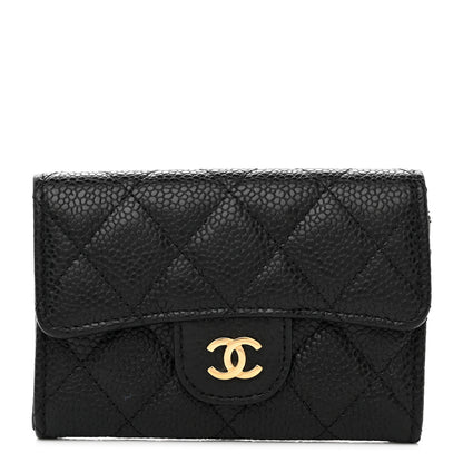 Chanel Caviar Quilted Flap Card Holder Wallet Black 1 of 8