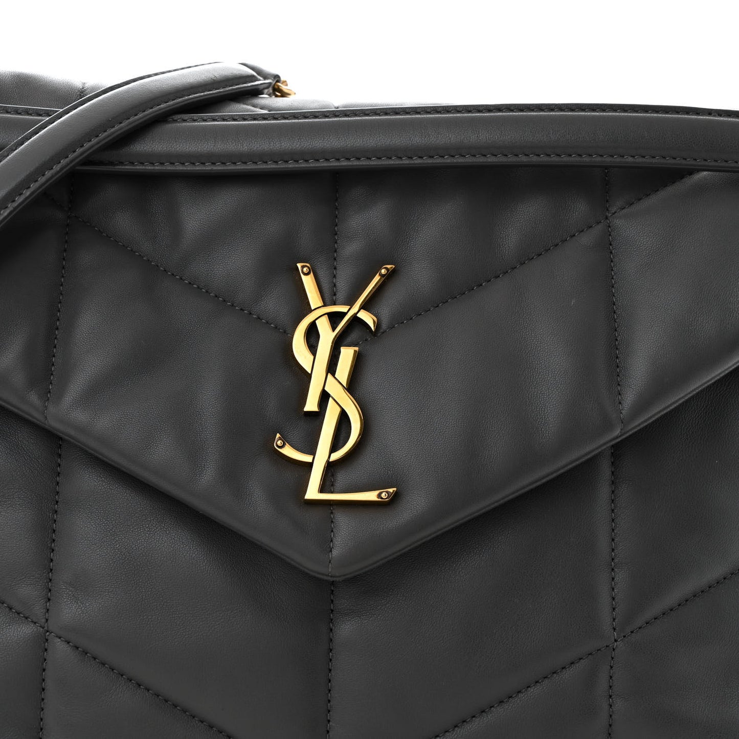 Calfskin Quilted Medium Loulou Puffer Monogram Chain Satchel Storm