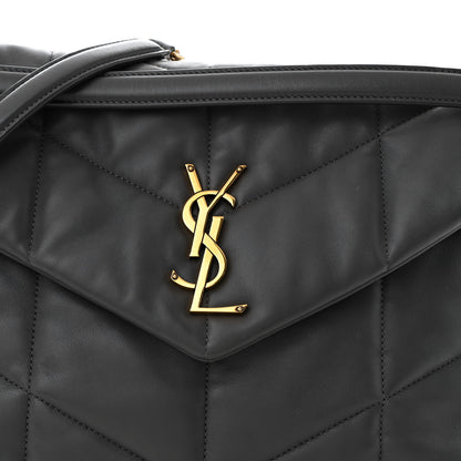 Saint Laurent Calfskin Quilted Medium Loulou Puffer Monogram Chain Satchel Storm 8 of 13