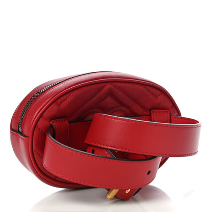Gucci Calfskin Matelasse GG Marmont Belt Bag 75 30 Hibiscus Red 4 of 14
