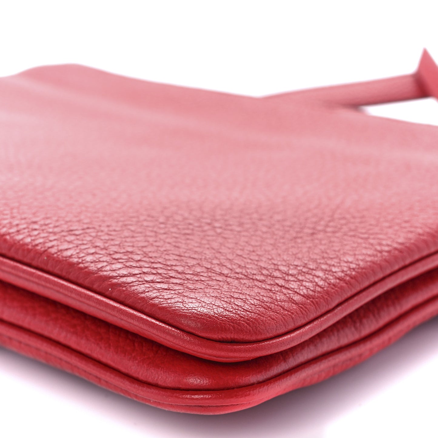 Vitello Phenix Double Zip Crossbody Bag Rosso