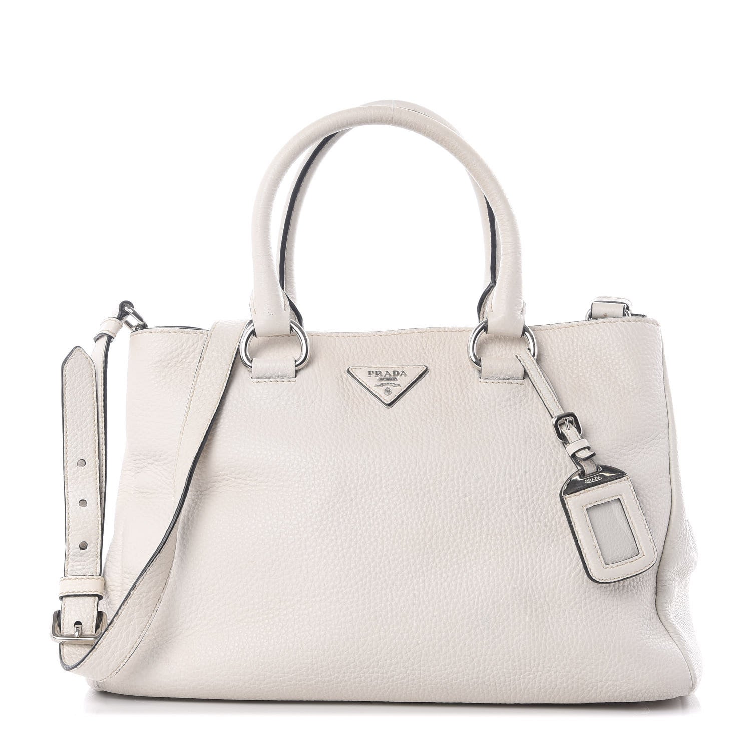 Prada Vitello Daino Top Handle Tote Bianco 1 of 12