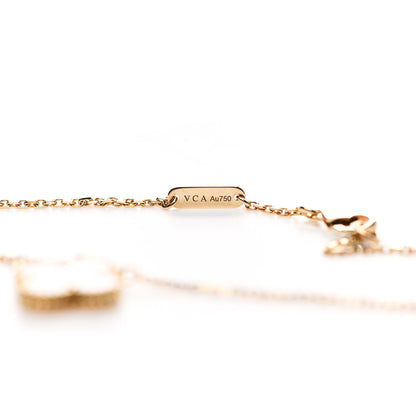 Van Cleef & Arpels 18K Yellow Gold Mother of Pearl Vintage Alhambra Pendant Necklace 5 of 6