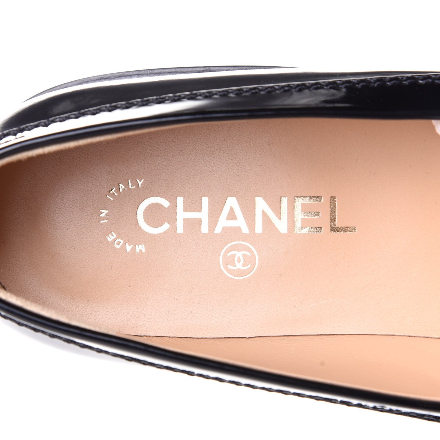 Shiny Calfskin Logo Loafers 41 Black