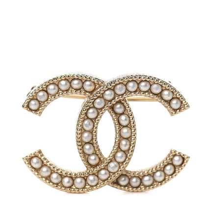Chanel Pearl CC Mini Brooch Gold 1 of 4