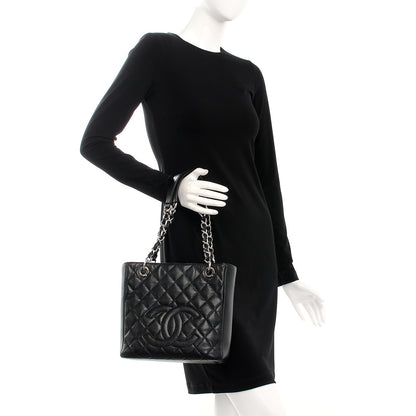 Chanel Caviar Quilted Petit Shopping Tote PST Black 2 of 7