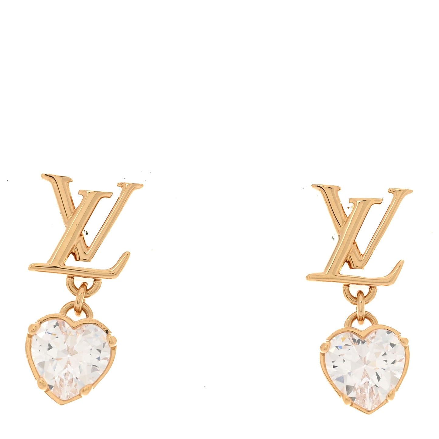 Metal LV Iconic Heart Earrings Gold