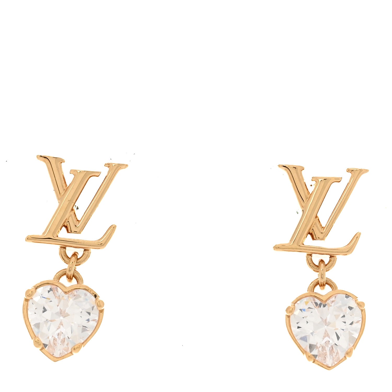 Louis Vuitton Metal LV Iconic Heart Earrings Gold 1 of 6