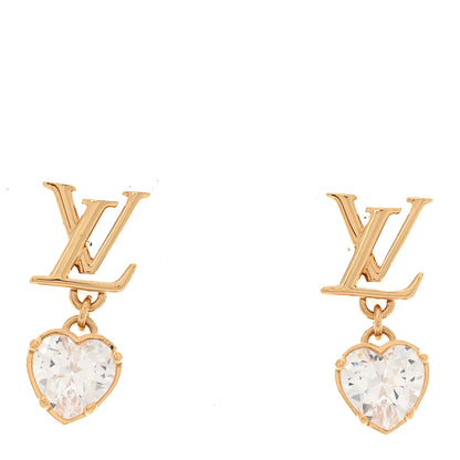 Louis Vuitton Metal LV Iconic Heart Earrings Gold 1 of 6