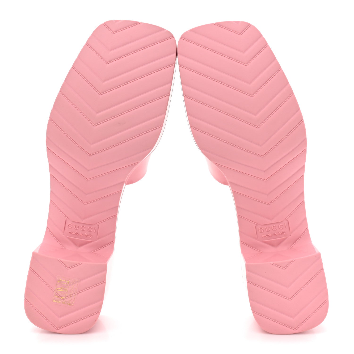 Gucci Rubber Gucci Logo Womens Platform 20/60mm Slide Sandals 40 Wild Rose 5 of 9