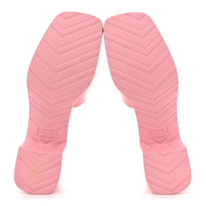 Gucci Rubber Gucci Logo Womens Platform 20/60mm Slide Sandals 40 Wild Rose 5 of 9