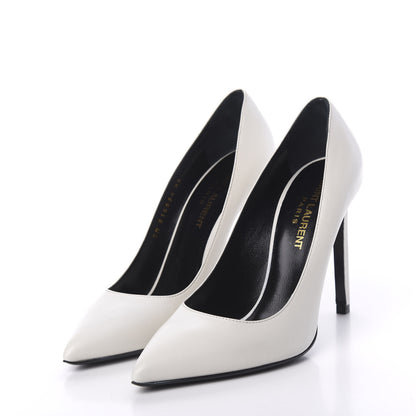 Saint Laurent Calfskin Classic Pumps Paris 105 35 White 3 of 8