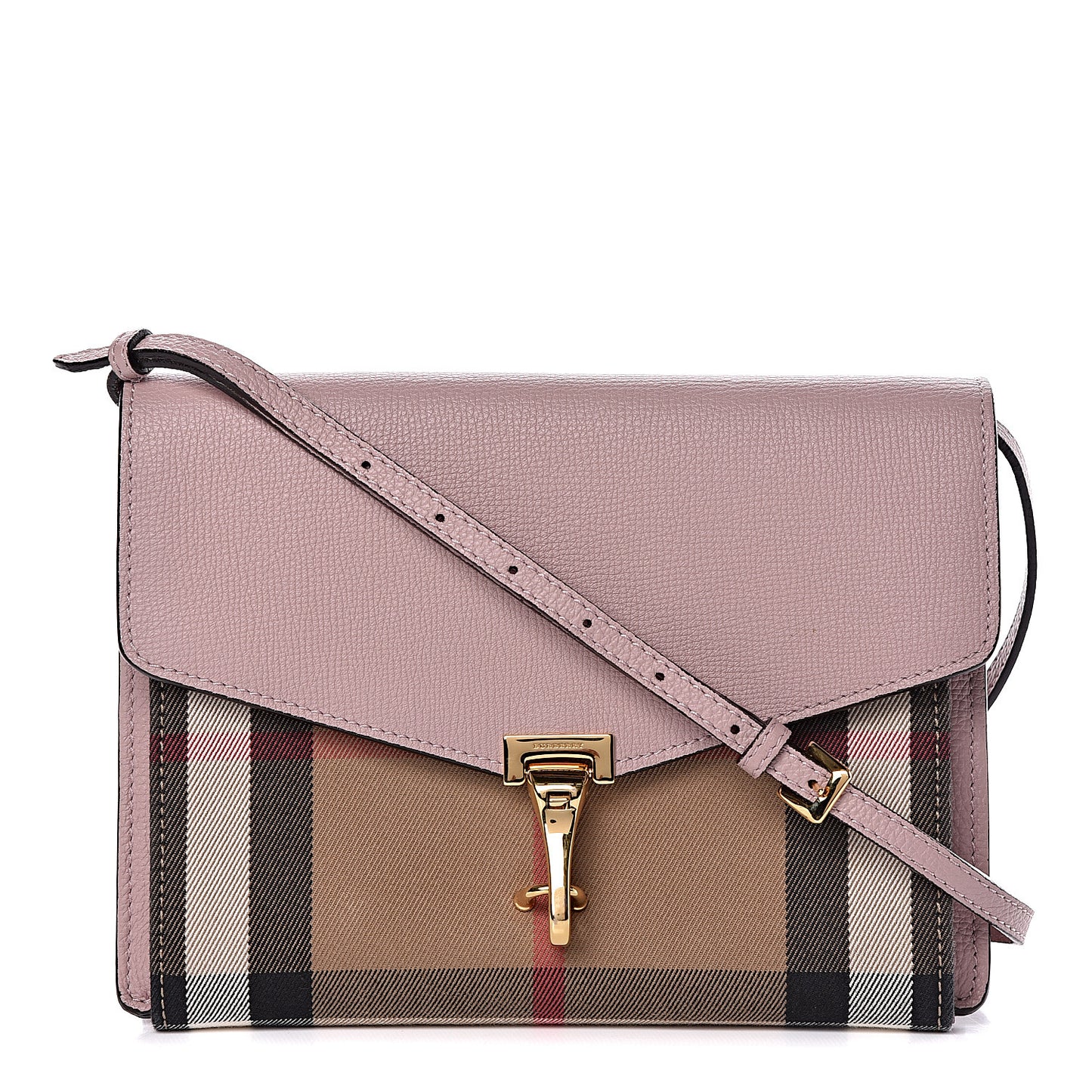 Derby Calfskin House Check Small Macken Crossbody Bag Pale Orchid