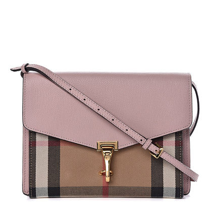 Burberry Derby Calfskin House Check Small Macken Crossbody Bag Pale Orchid 1 of 15