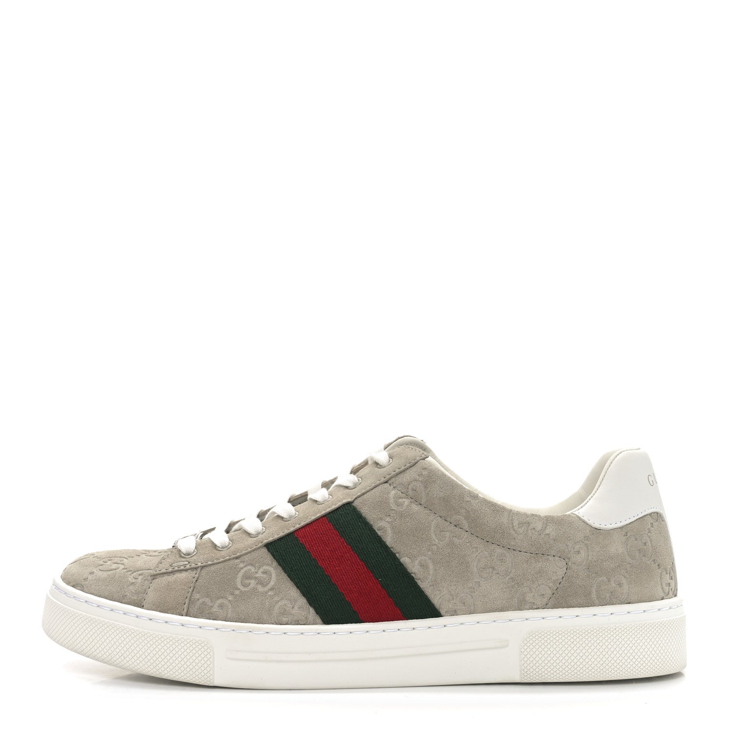 Gucci Suede Monogram Web Ace Sneakers 39 Oatmeal 1 of 8