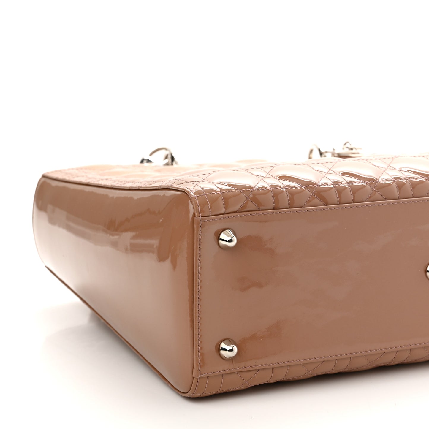 Patent Cannage Large Lady Dior Dark Beige