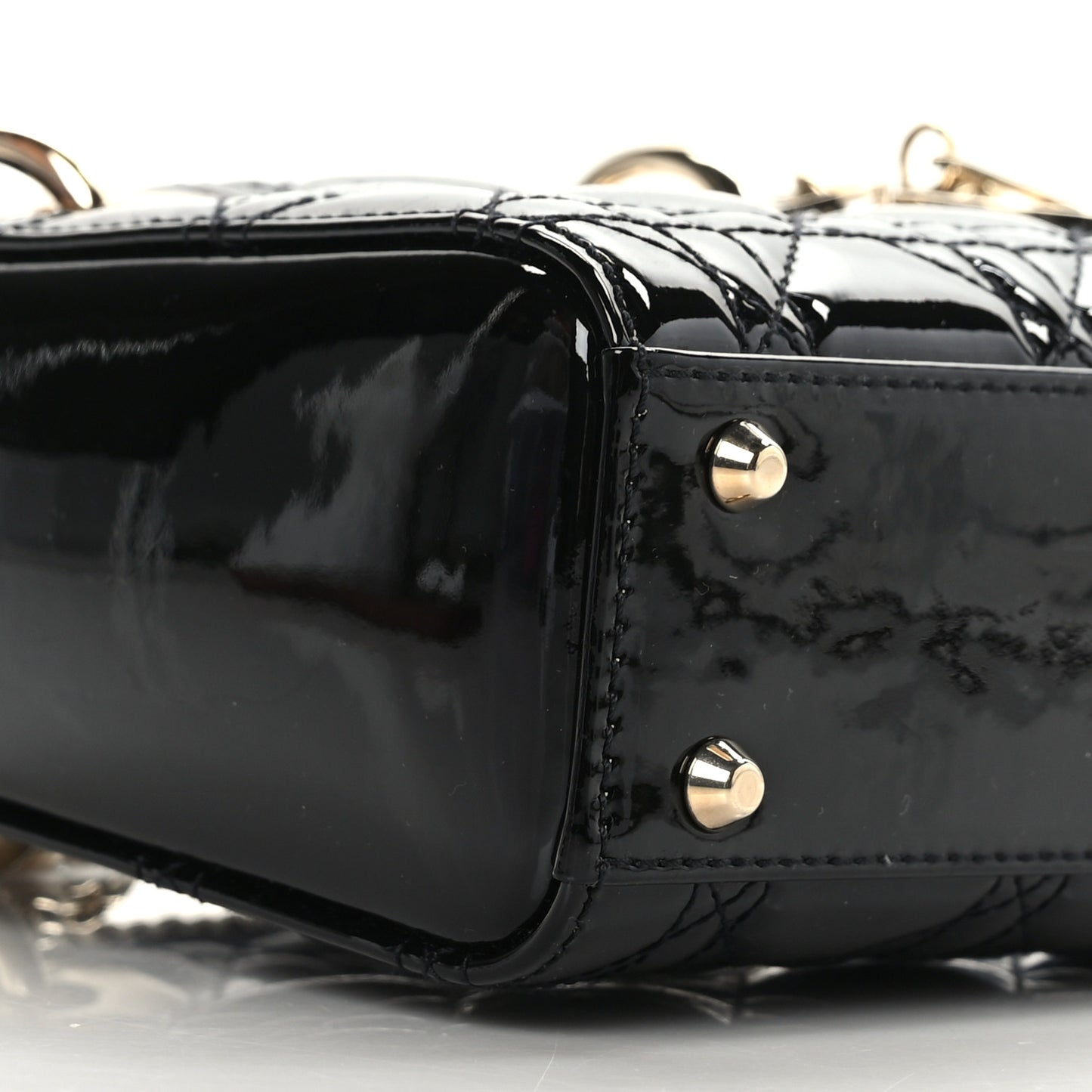 Patent Cannage Mini Lady Dior Black