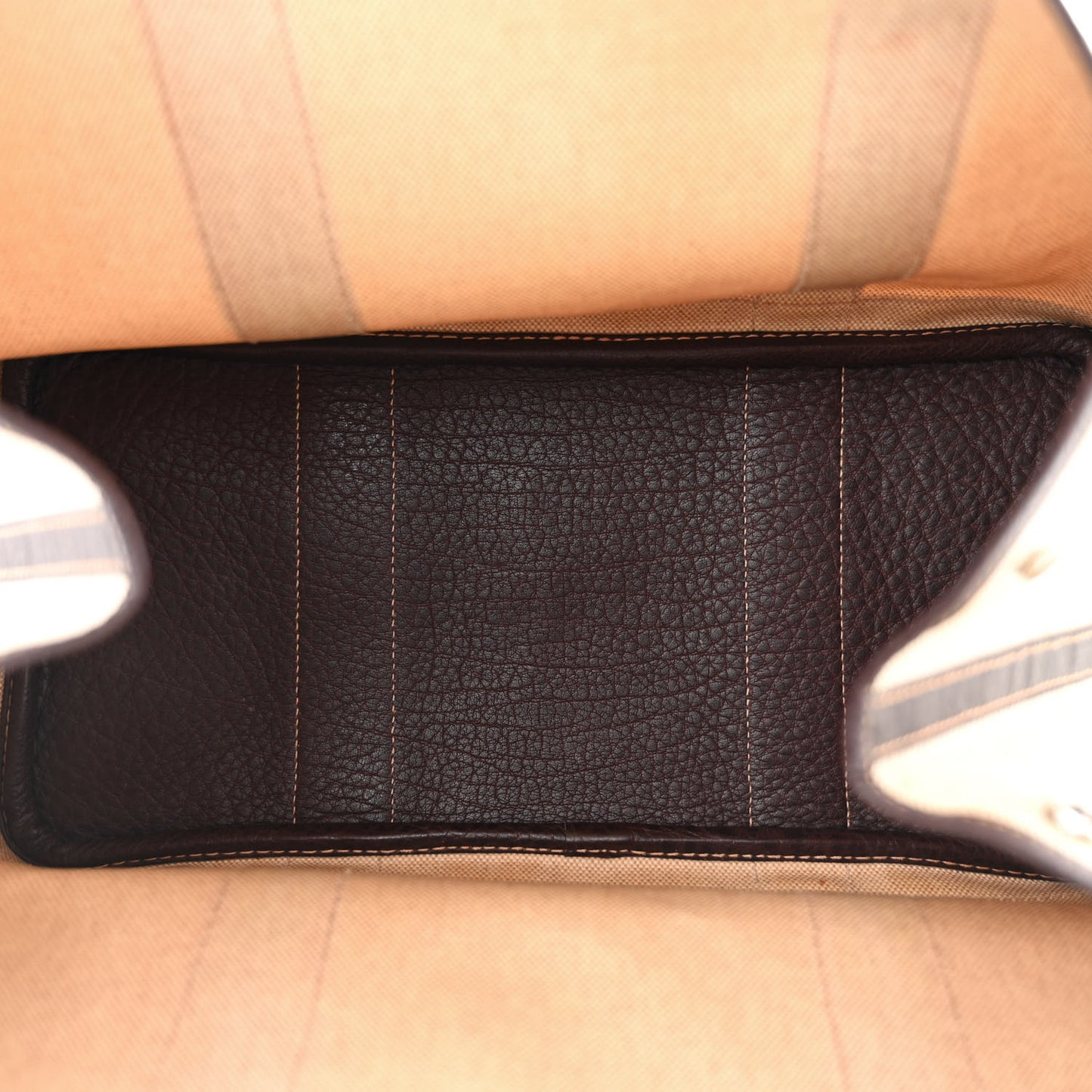 Buffle Skipper Toile Garden Party 36 MM Tote Marron Fonce