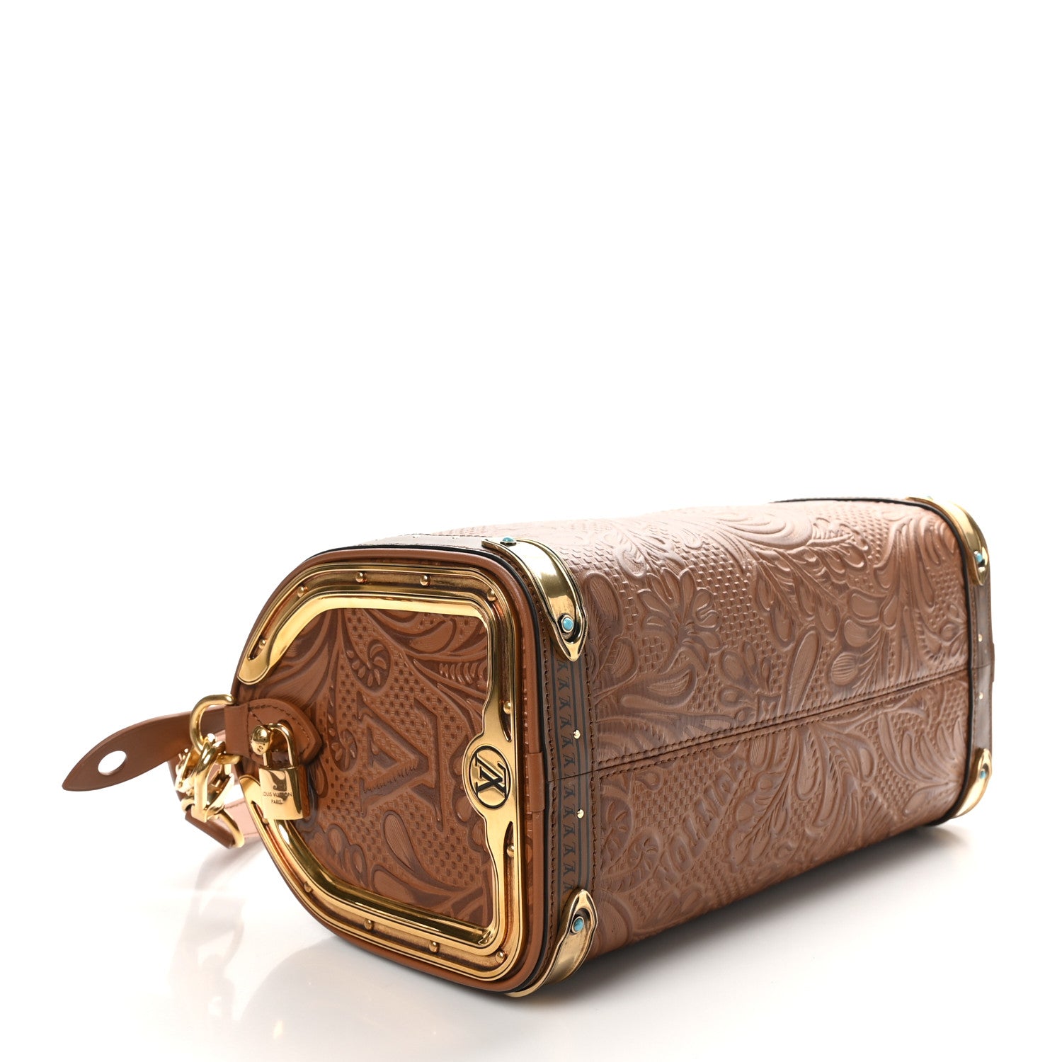 Louis Vuitton Supple Calfskin Embossed Virginia Cowboy Speedy Bandouliere Brown 4 of 9