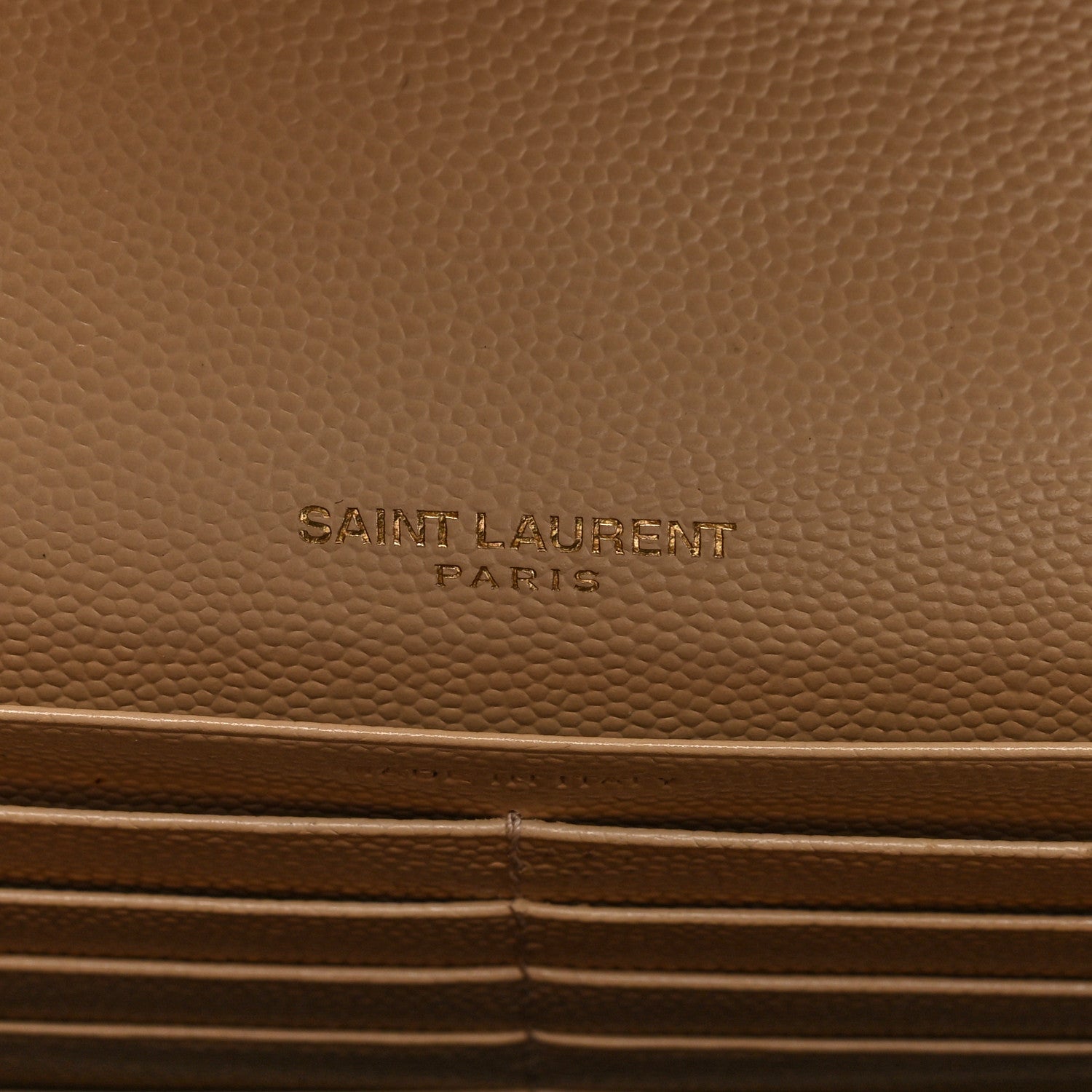 Saint Laurent Grain De Poudre Matelasse Chevron Monogram Chain Wallet Nude Powder 6 of 10